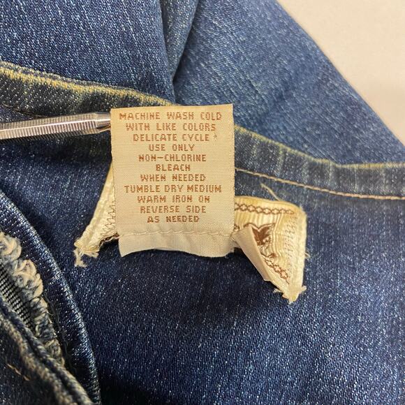 AMX Jacket Denim Blue Jean Gromet 2X Vintage? Dark Wash  Gromet & Toggles - Picture 10 of 14